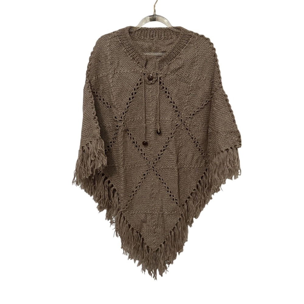 Whimsical Crochet Fringe Poncho Boho Festival Goblincore Fairy Grunge Indie